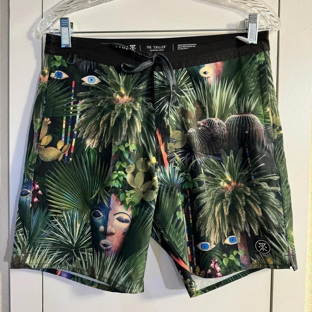 ROARK MEN'S CHILLER JARDIN OASIS 17”Boardshorts Size 28 Swimwear Resortwear